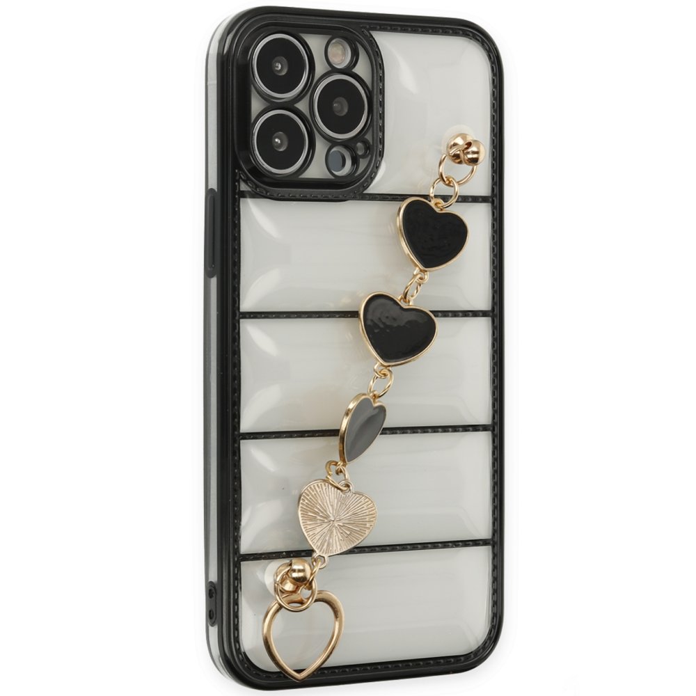 Newface iPhone 13 Pro Max Kılıf Berlin Elcekli Silikon - Siyah