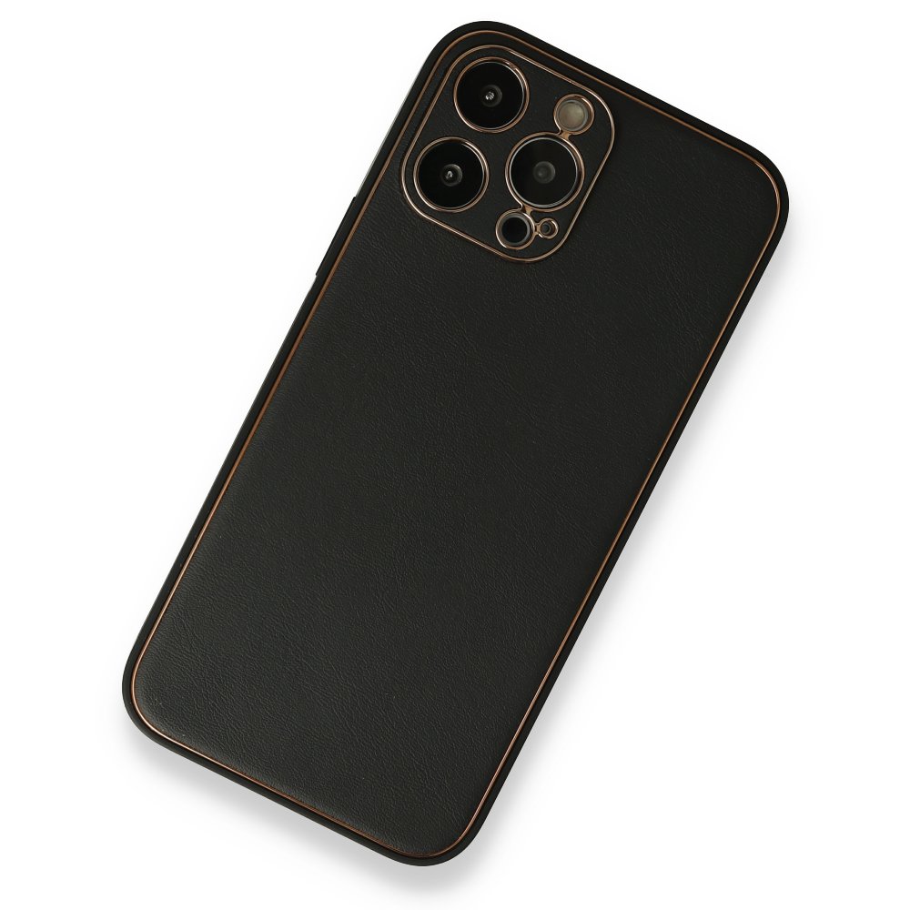 Newface iPhone 13 Pro Max Kılıf Coco Deri Silikon Kapak - Siyah