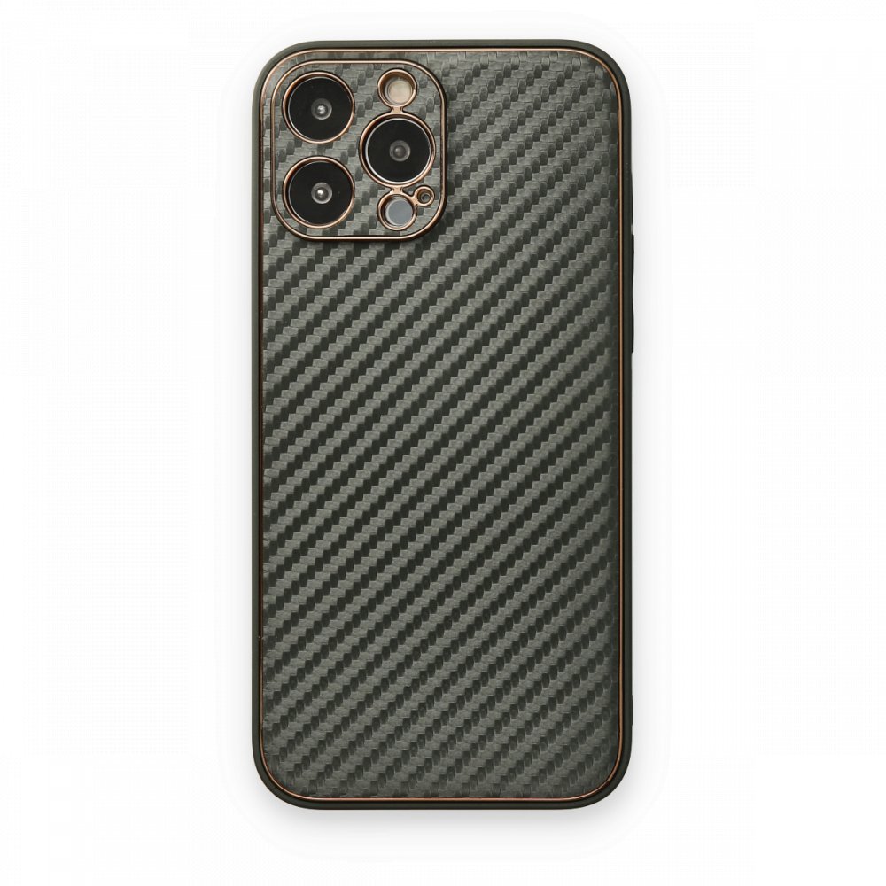 Newface iPhone 13 Pro Max Kılıf Coco Karbon Silikon - Füme