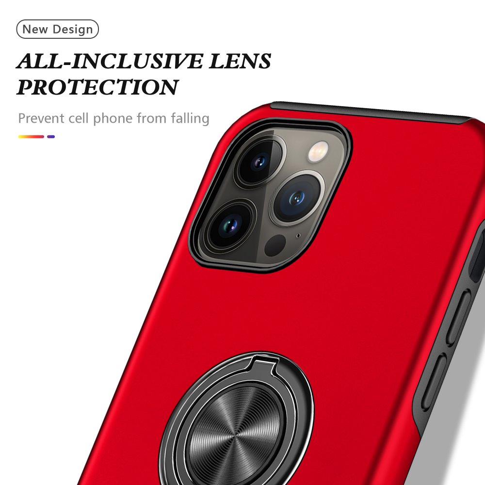 Newface iPhone 13 Pro Max Kılıf Elit Yüzüklü Kapak - Kırmızı