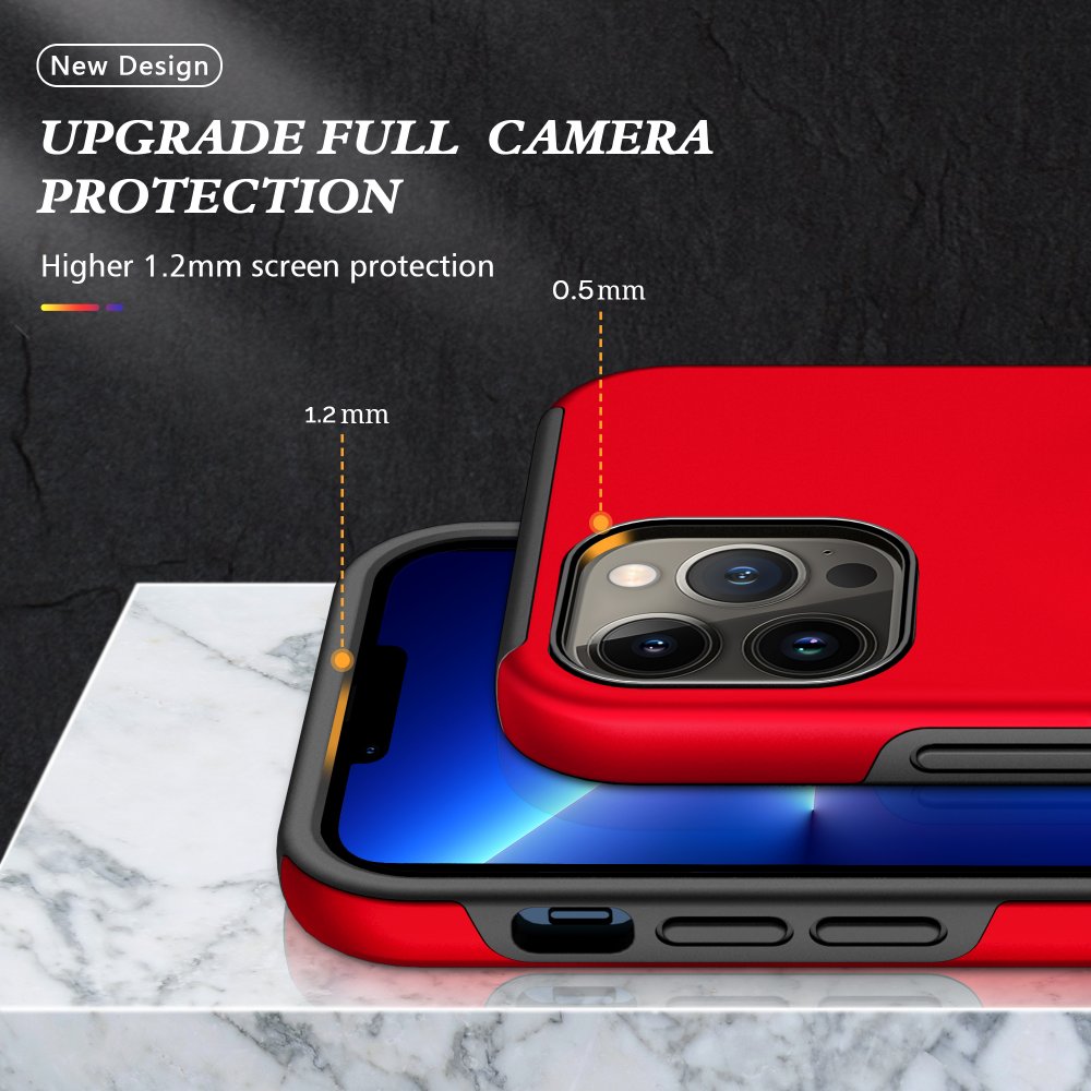 Newface iPhone 13 Pro Max Kılıf Elit Yüzüklü Kapak - Kırmızı
