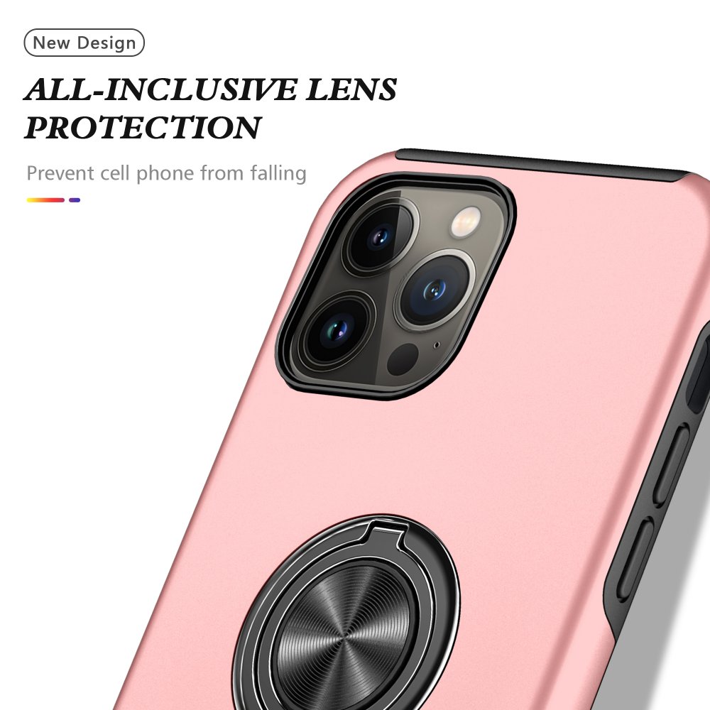 Newface iPhone 13 Pro Max Kılıf Elit Yüzüklü Kapak - Pembe