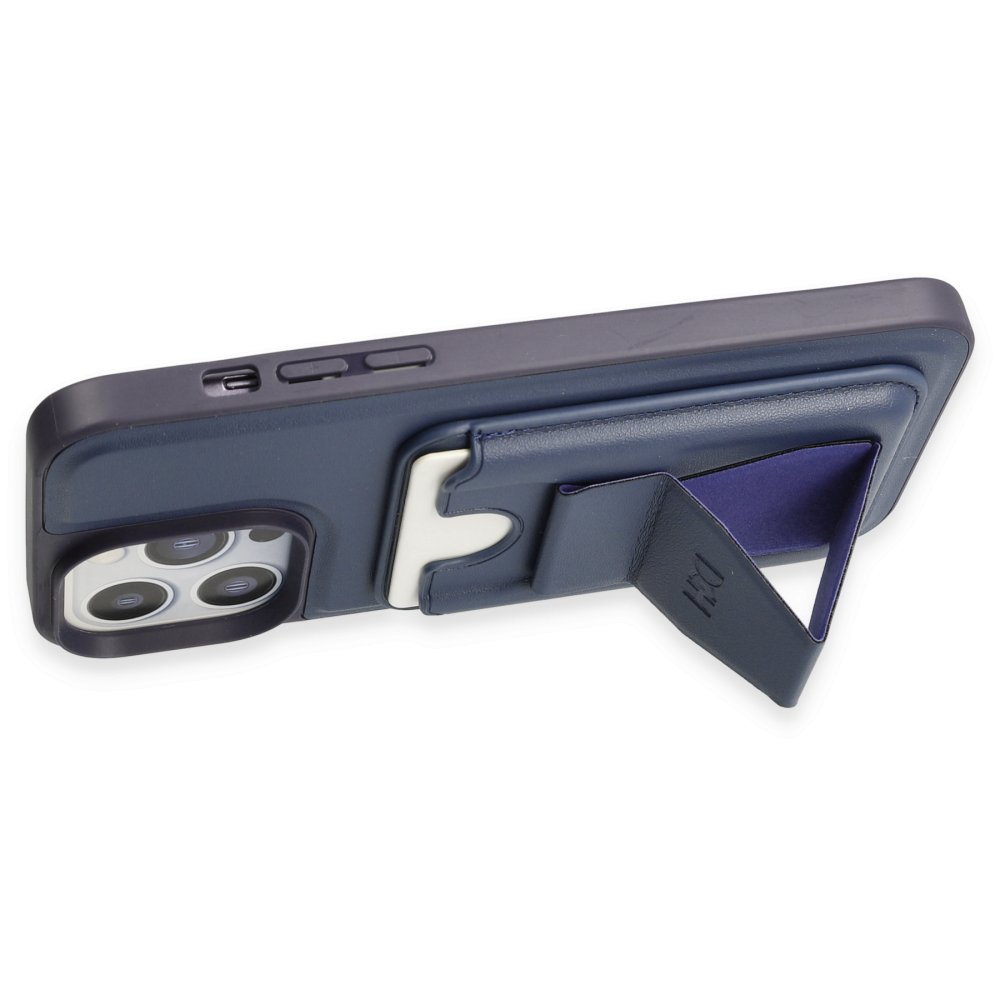 HDD iPhone 13 Pro Max Kılıf HD Deri Luxury Magnet Kartvizitli Kapak - Lacivert
