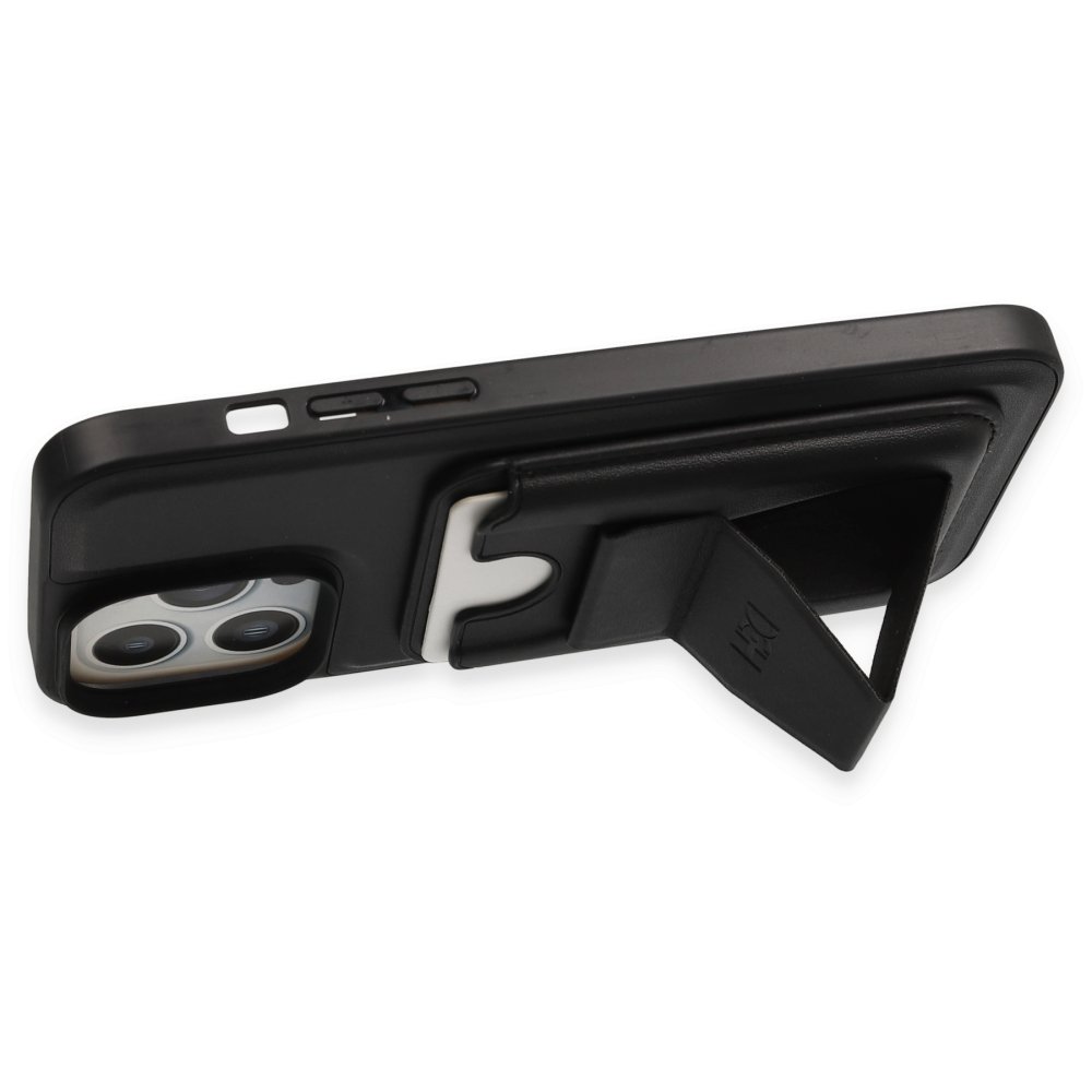 HDD iPhone 13 Pro Max Kılıf HD Deri Luxury Magnet Kartvizitli Kapak - Siyah
