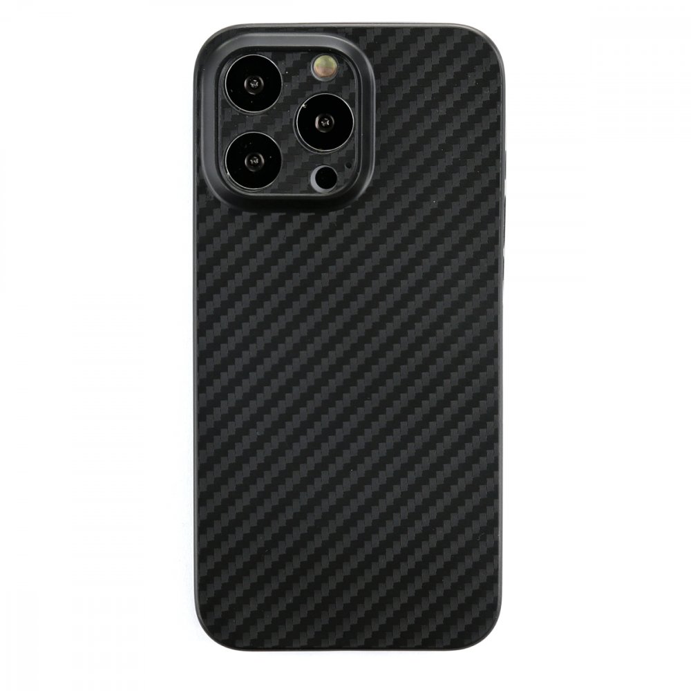 Newface iPhone 13 Pro Max Kılıf Karbon PP Silikon - Siyah