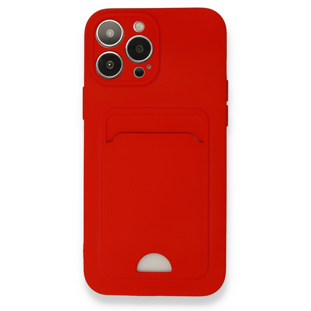 Newface iPhone 13 Pro Max Kılıf Kelvin Kartvizitli Silikon - Kırmızı