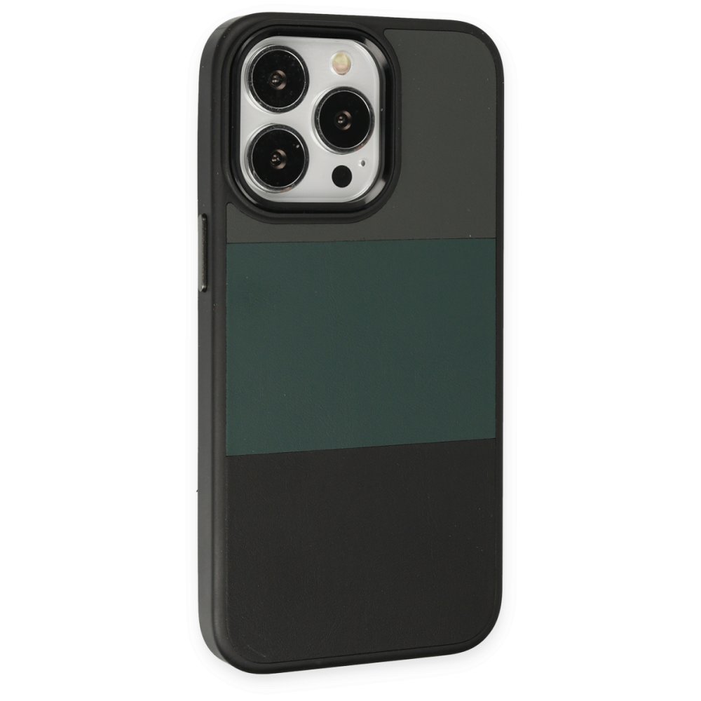 Newface iPhone 13 Pro Max Kılıf King Kapak - Gri-Siyah