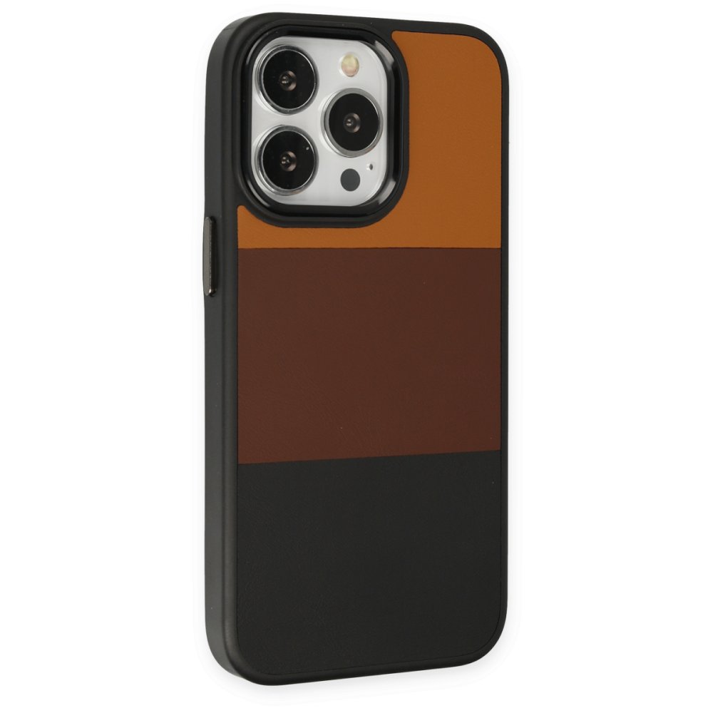 Newface iPhone 13 Pro Max Kılıf King Kapak - Taba-Siyah