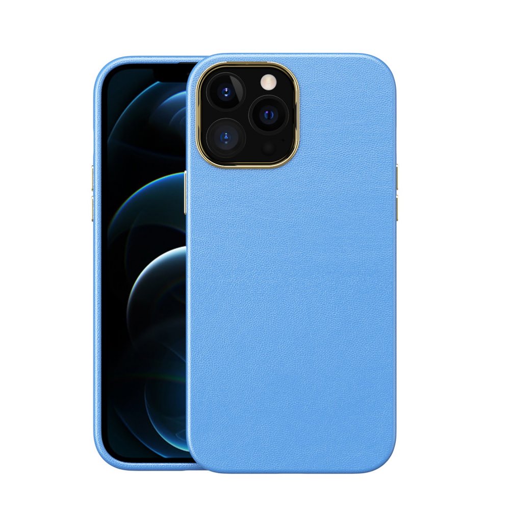 Newface iPhone 13 Pro Max Kılıf Label Kapak - Mavi