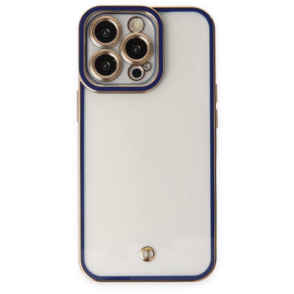 Newface iPhone 13 Pro Max Kılıf Liva Lens Silikon - Mavi
