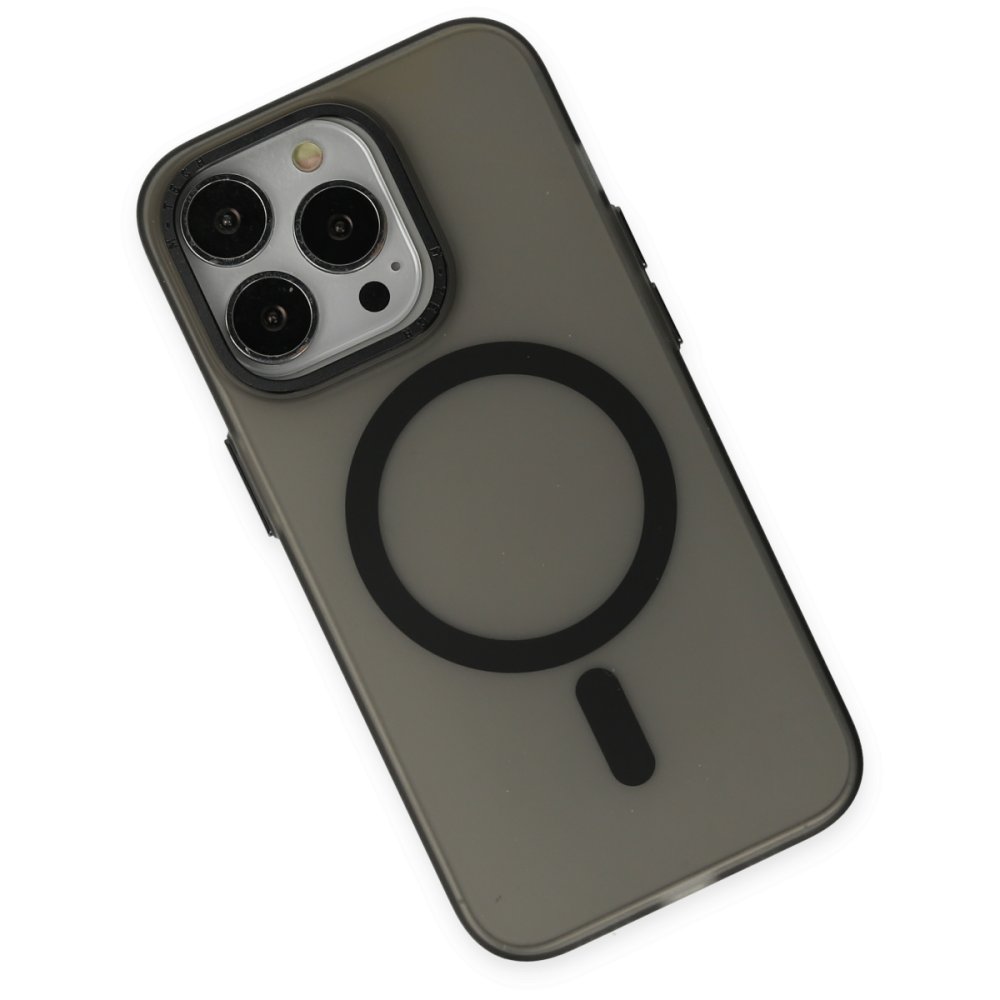 Newface iPhone 13 Pro Max Kılıf Lodos Magneticsafe Mat Kapak - Siyah