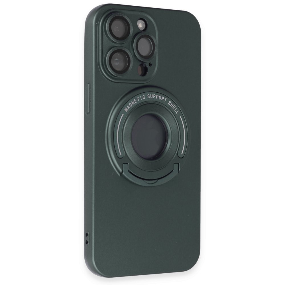 Newface iPhone 13 Pro Max Kılıf Lukka Magneticsafe Kapak - Koyu Yeşil