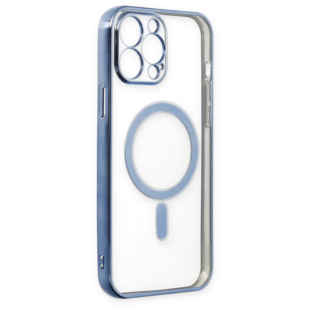 Newface iPhone 13 Pro Max Kılıf Magneticsafe Lazer Silikon - Sierra Blue