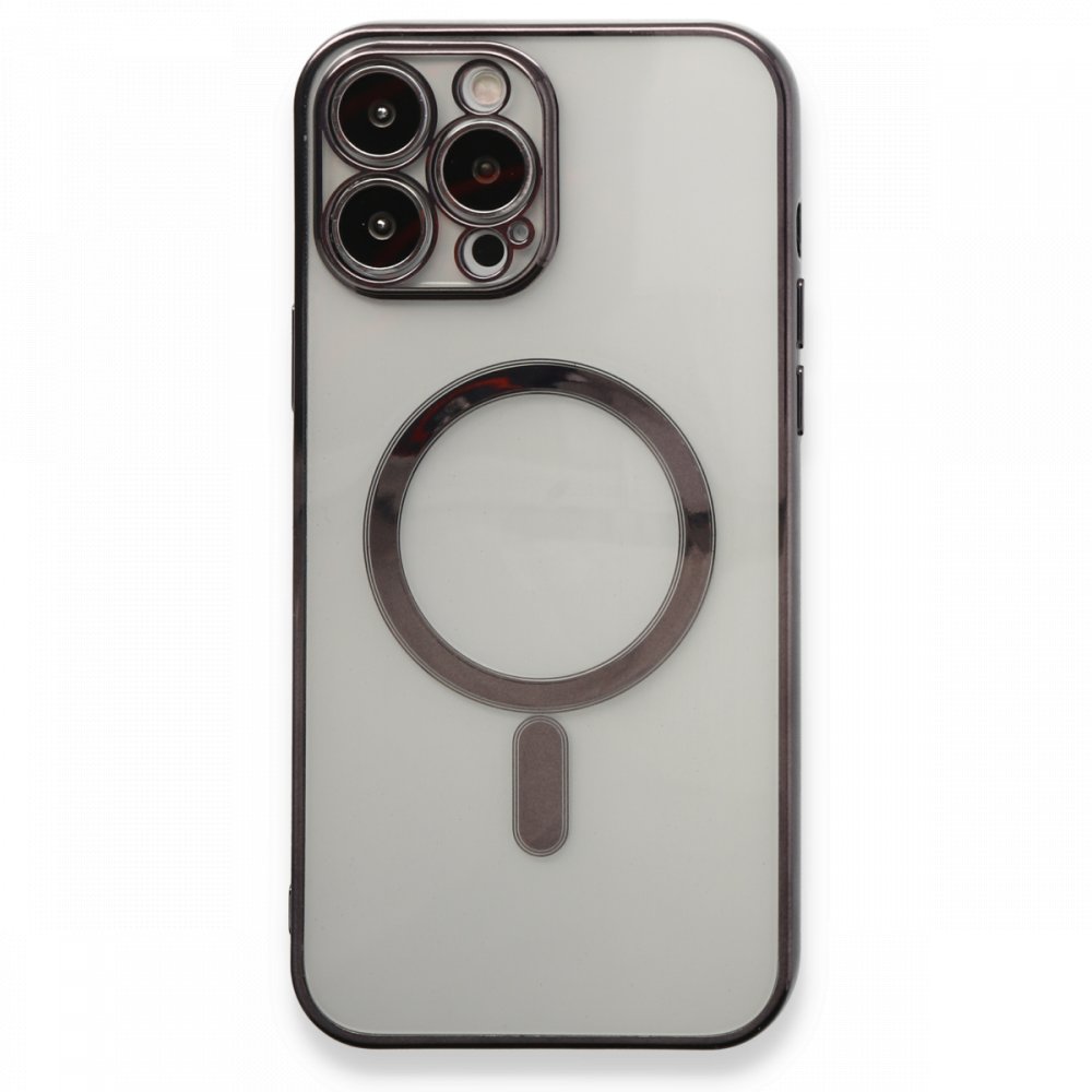 Newface iPhone 13 Pro Max Kılıf Magneticsafe Lazer Silikon - Siyah