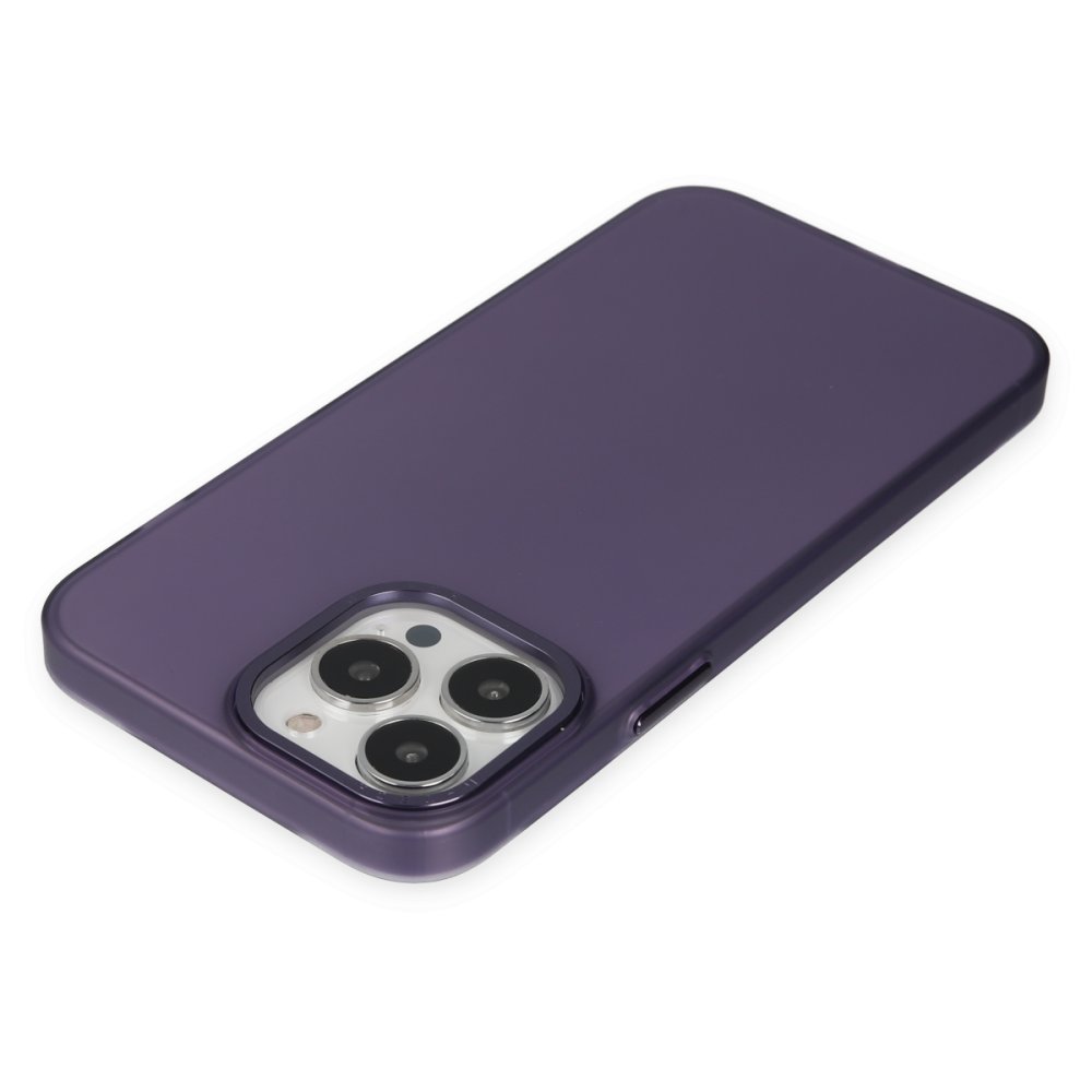 Newface iPhone 13 Pro Max Kılıf Modos Metal Kapak - Derin Mor