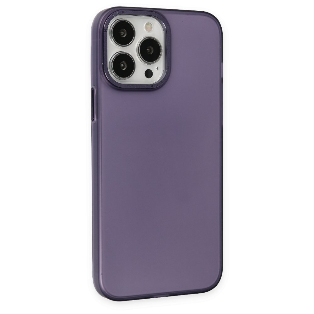 Newface iPhone 13 Pro Max Kılıf Modos Metal Kapak - Mor