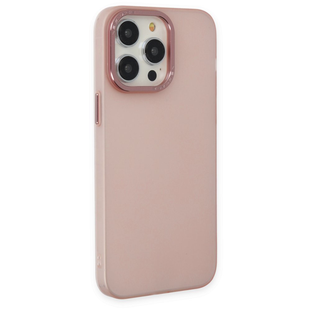 Newface iPhone 13 Pro Max Kılıf Modos Metal Kapak - Pembe