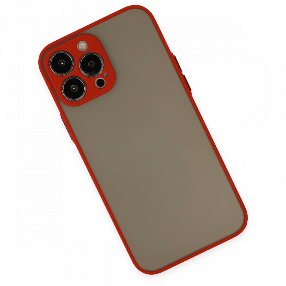 Newface iPhone 13 Pro Max Kılıf Montreal Silikon Kapak - Kırmızı