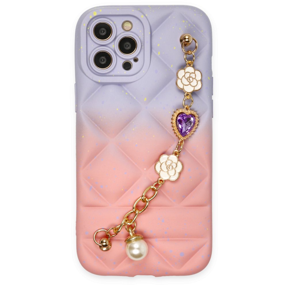 Newface iPhone 13 Pro Max Kılıf Mozart Elcekli Silikon - Pembe