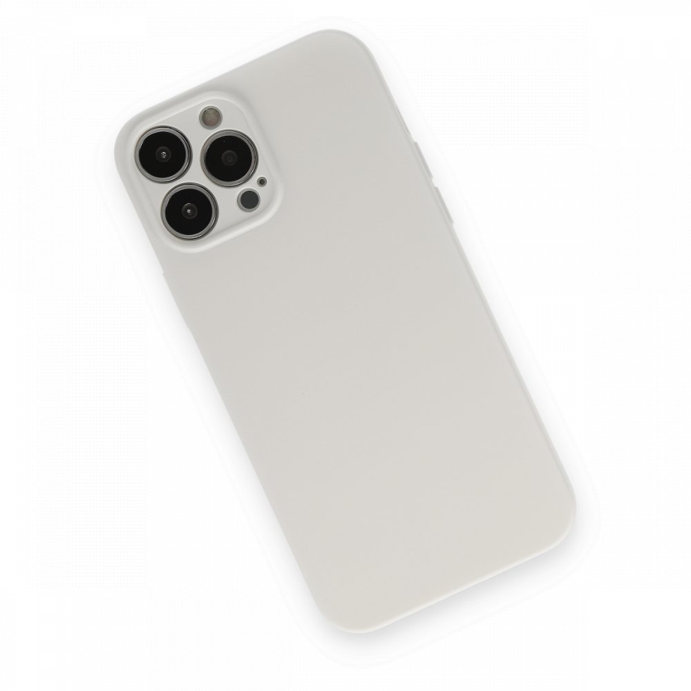 Newface iPhone 13 Pro Max Kılıf Nano içi Kadife Silikon - Beyaz