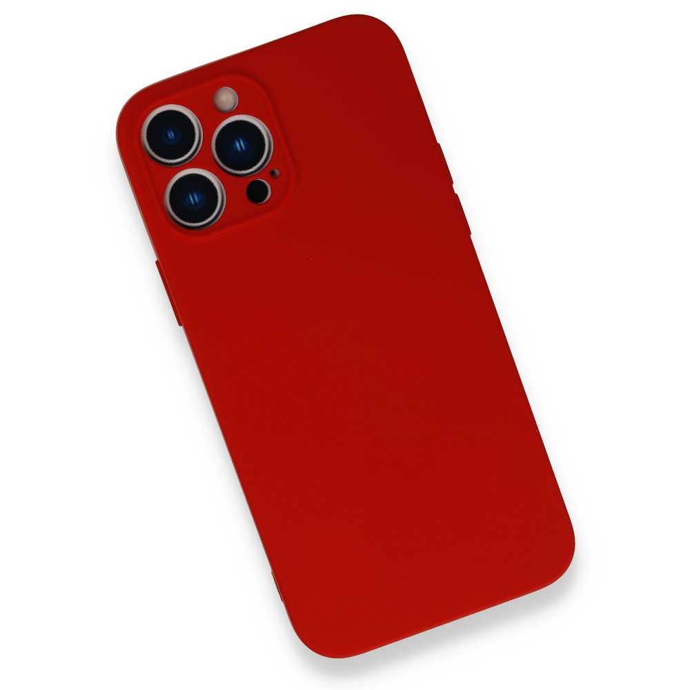 Newface iPhone 13 Pro Max Kılıf Nano içi Kadife  Silikon - Kırmızı