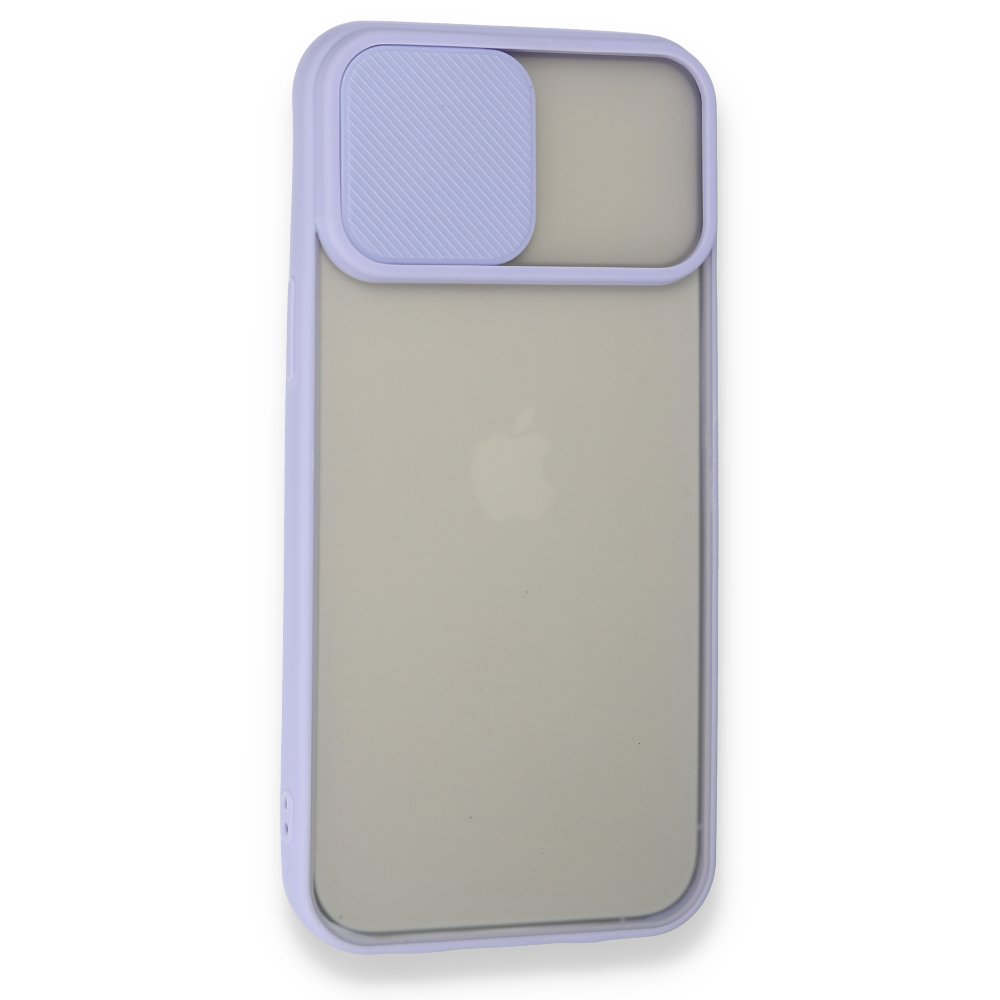 Newface iPhone 13 Pro Max Kılıf Palm Buzlu Kamera Sürgülü Silikon - Lila