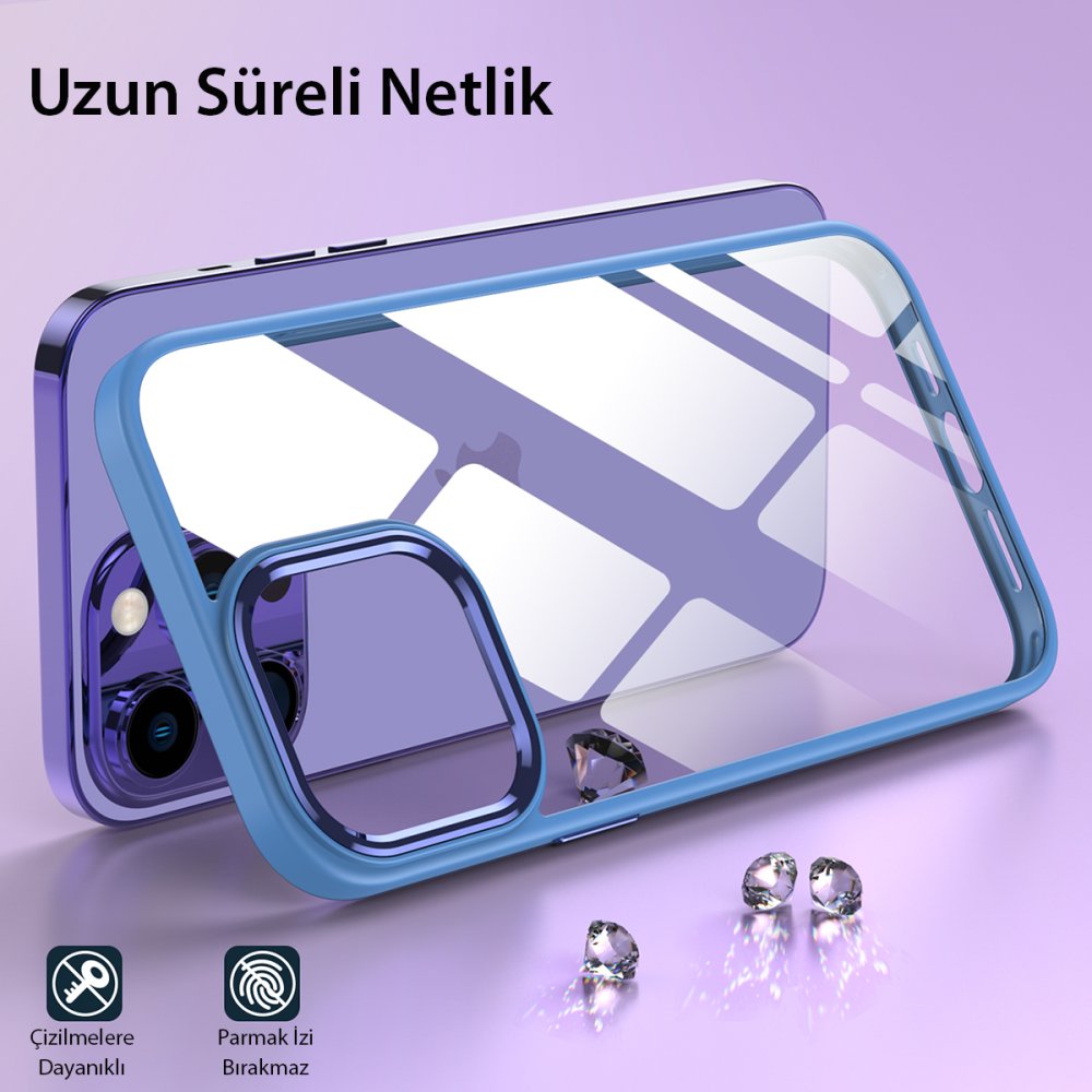 Newface iPhone 13 Pro Max Kılıf Power Silikon - Sierra Blue