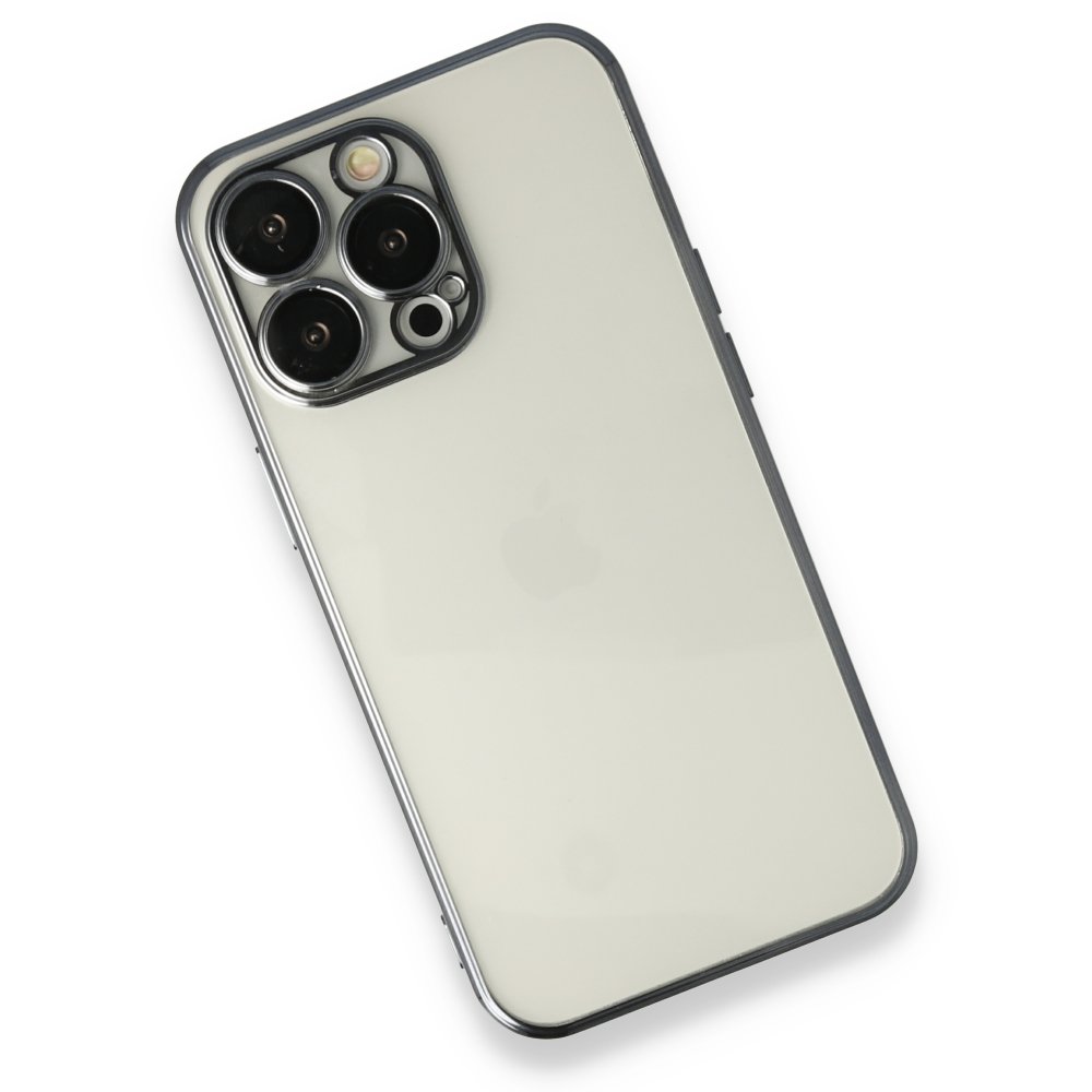 Newface iPhone 14 Pro Max Kılıf Razer Lensli Silikon - Siyah