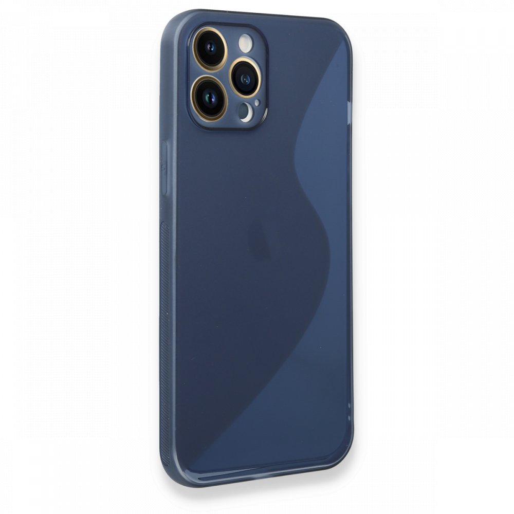 Newface iPhone 13 Pro Max Kılıf S Silikon - Mavi