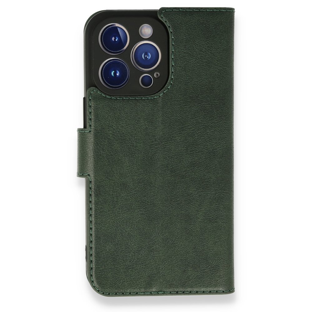 Newface iPhone 13 Pro Max Kılıf Trend S Plus Kapaklı Kılıf - Yeşil