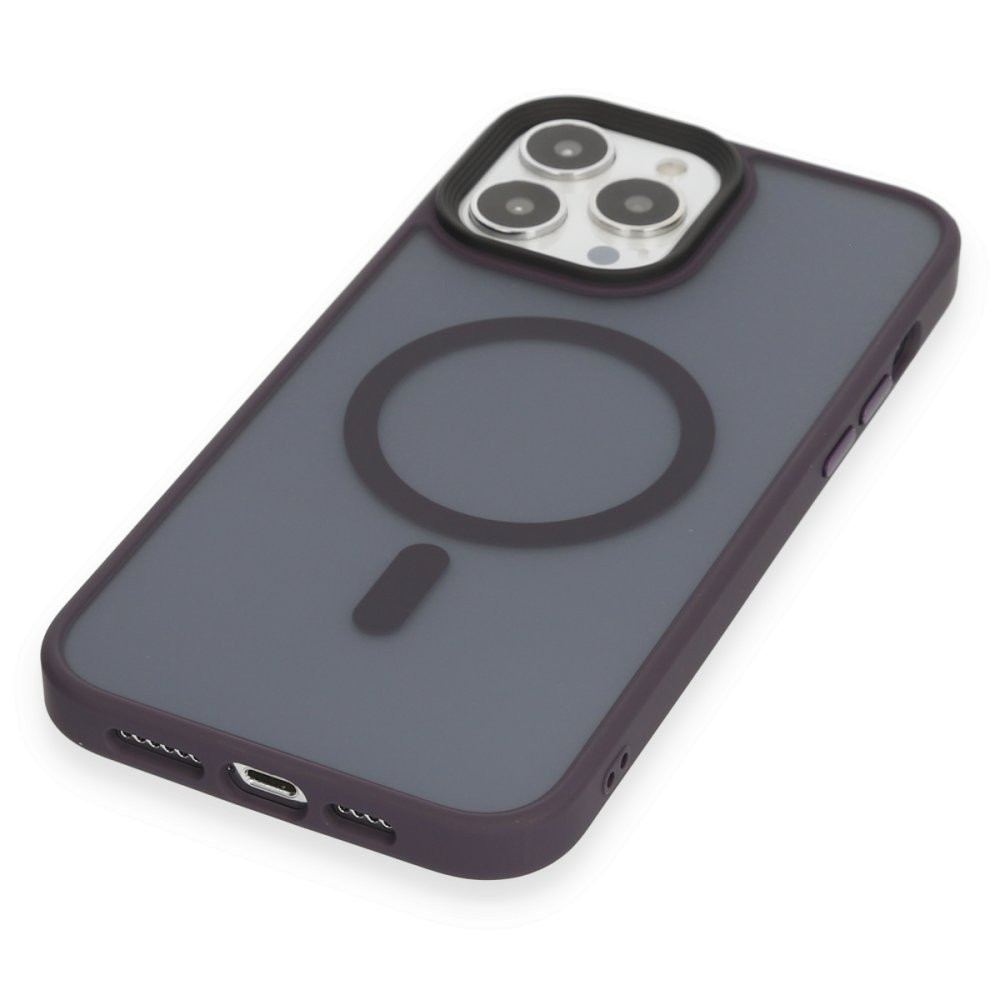 Newface iPhone 13 Pro Max Kılıf Trex Magneticsafe Kapak - Derin Mor