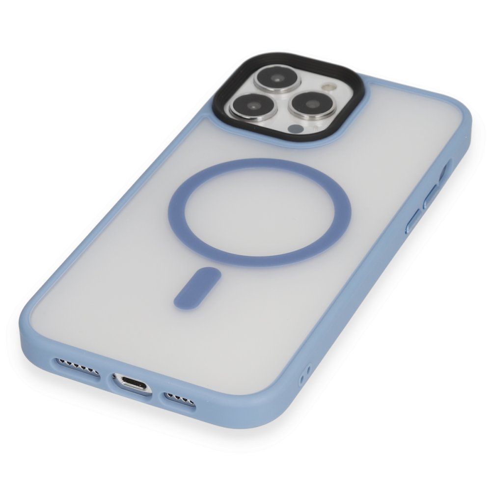Newface iPhone 13 Pro Max Kılıf Trex Magneticsafe Kapak - Sierra Blue