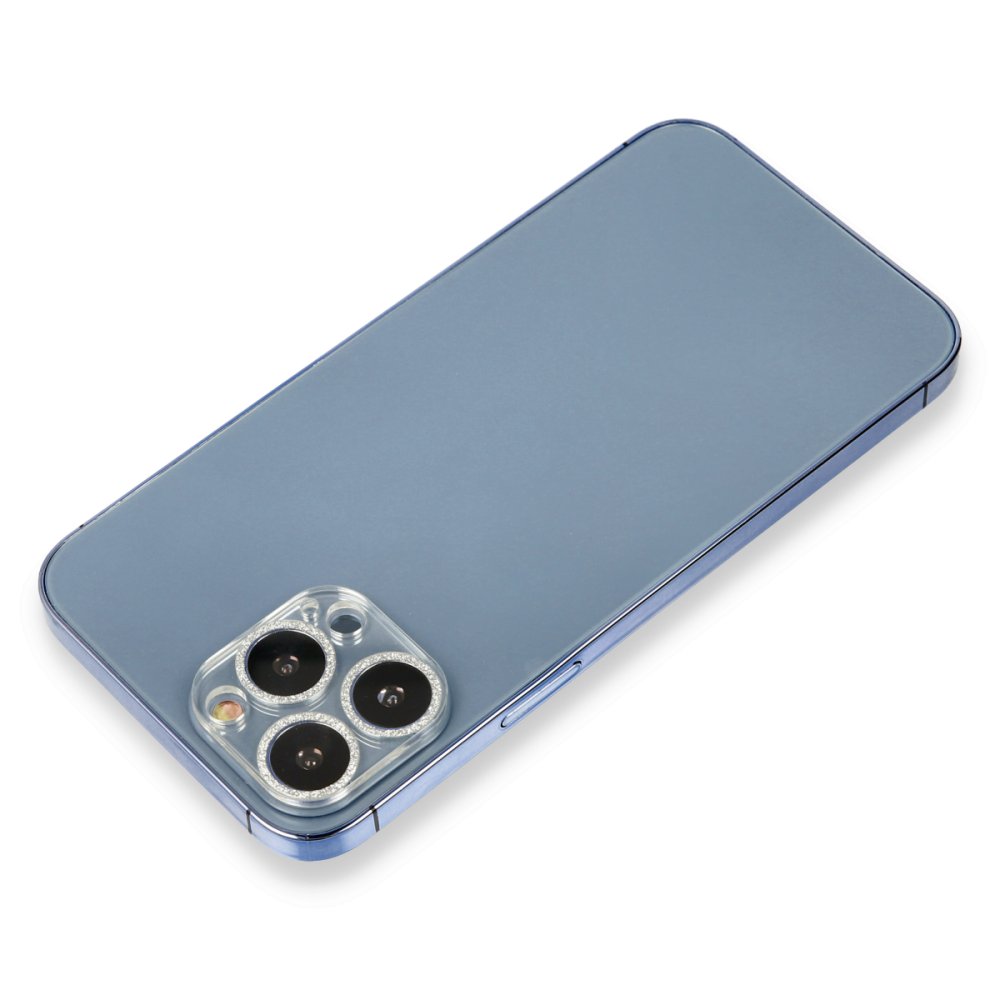 Newface iPhone 13 Pro Max Shine Kamera Lens Koruma Cam - Gümüş