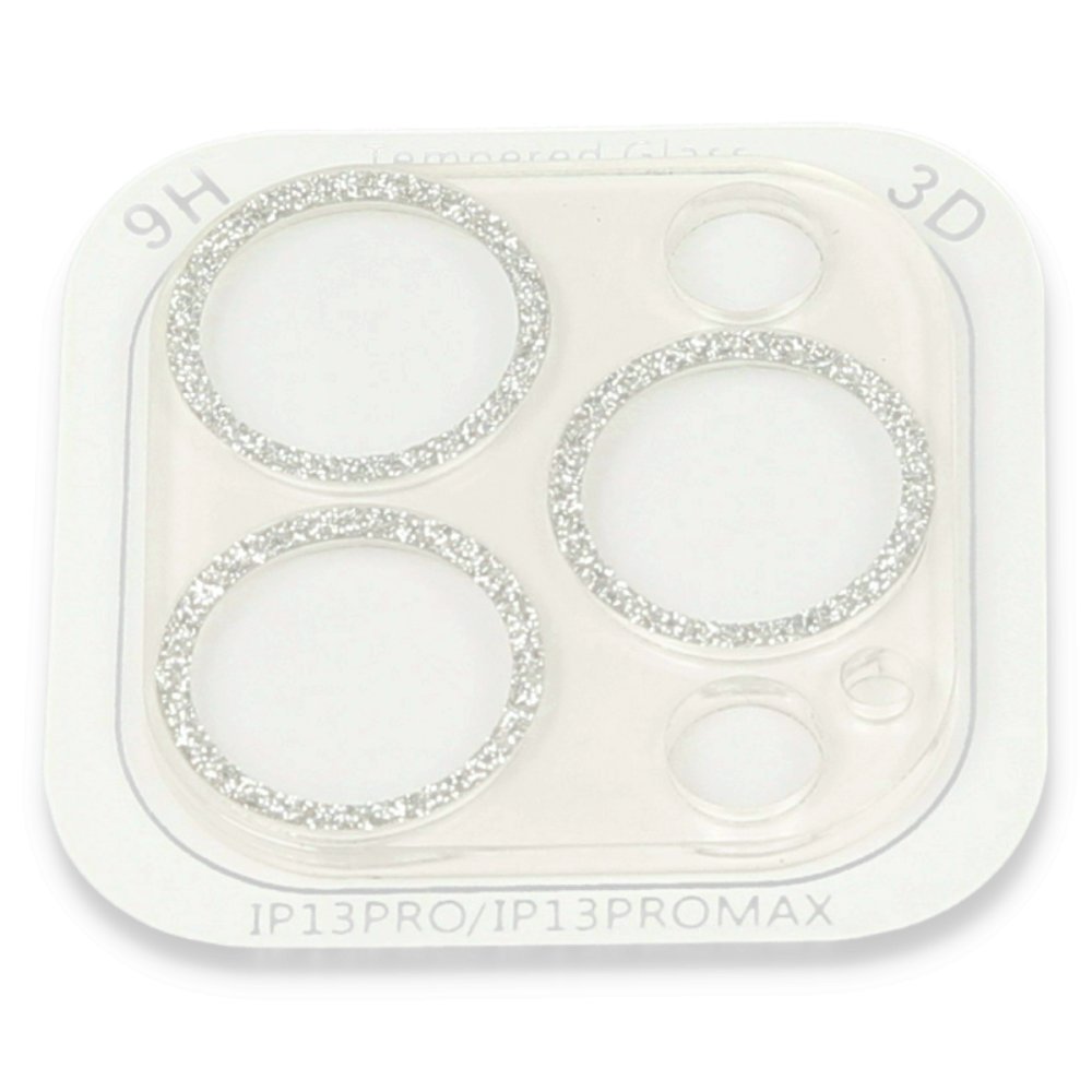 Newface iPhone 13 Pro Max Shine Kamera Lens Koruma Cam - Gümüş