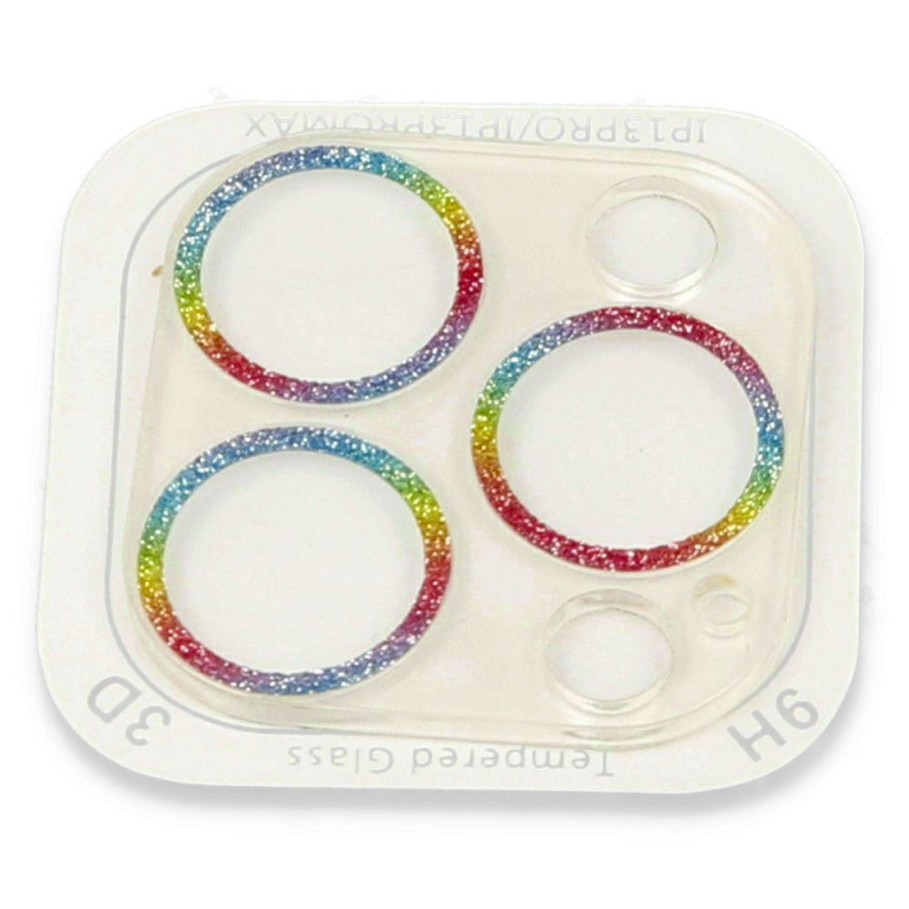 Newface iPhone 13 Pro Max Shine Kamera Lens Koruma Cam - Rainbow