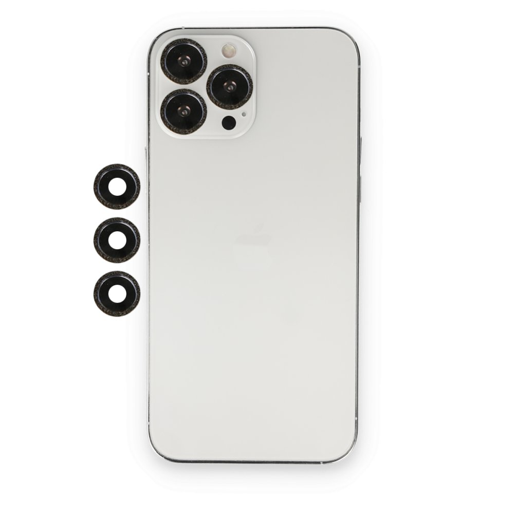 Newface iPhone 13 Pro Max Shine Kamera Lens - Siyah