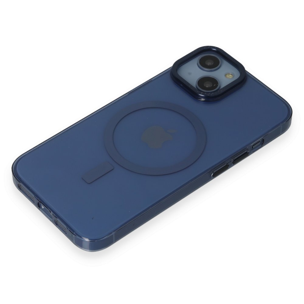 Newface iPhone 14 Kılıf Anka PC Magneticsafe Sert Metal Kapak - Lacivert