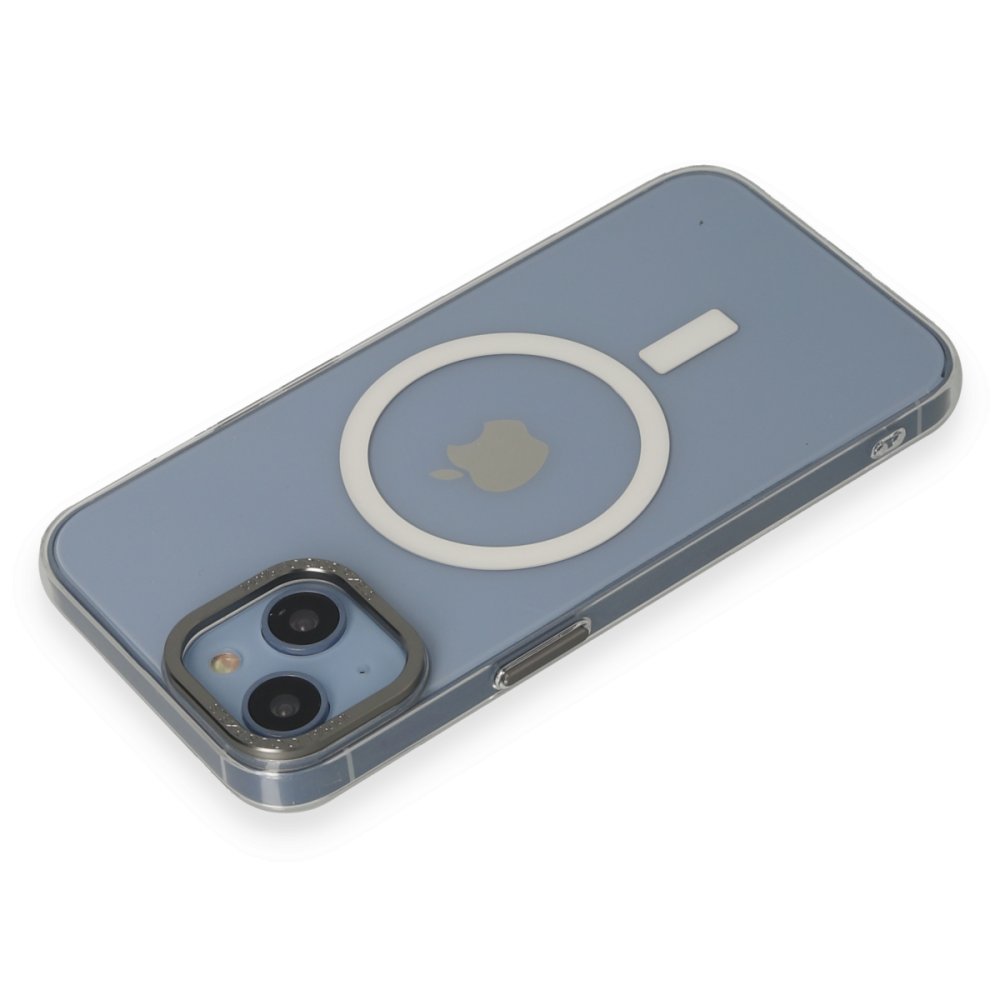 Newface iPhone 14 Kılıf Anka PC Magneticsafe Sert Metal Kapak - Şeffaf