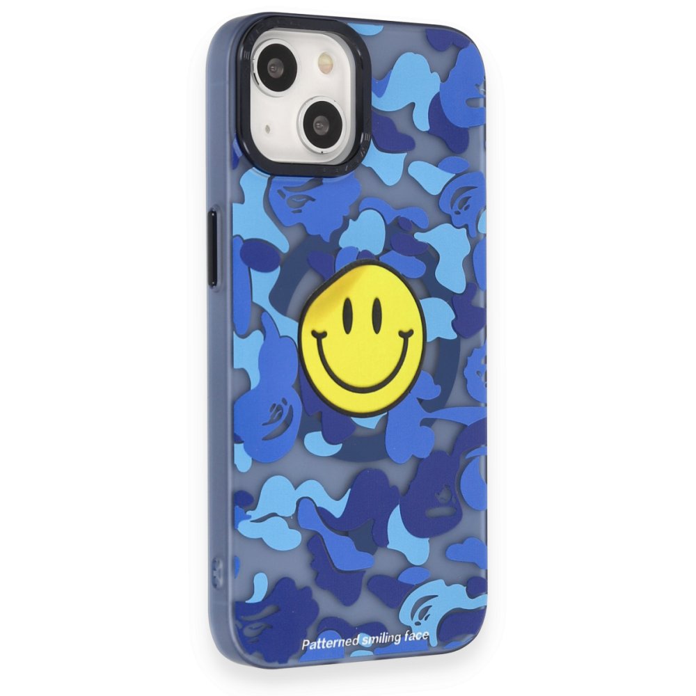 Newface iPhone 14 Kılıf Apollo Magneticsafe Desenli Kapak - Apollo Mavi - 1