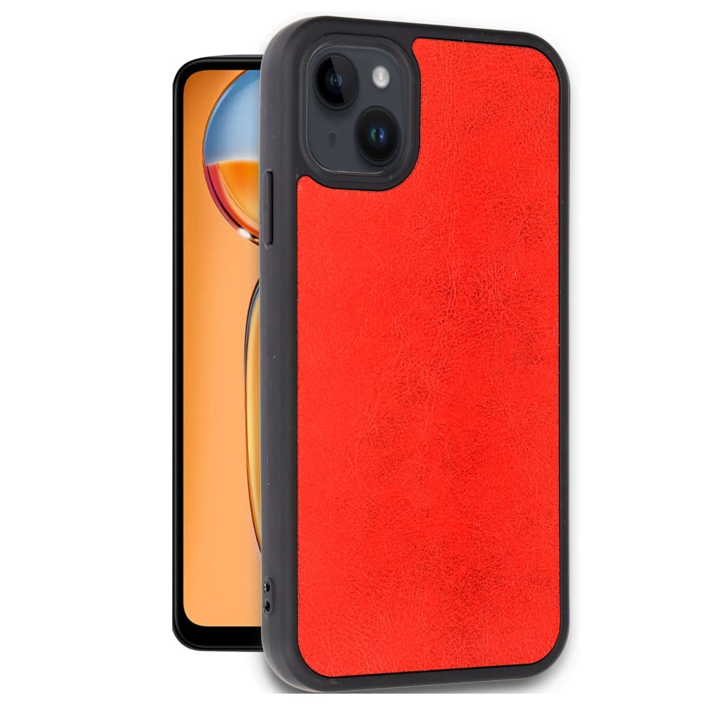 Newface iPhone 14 Kılıf Aras Deri Kapak - Kırmızı