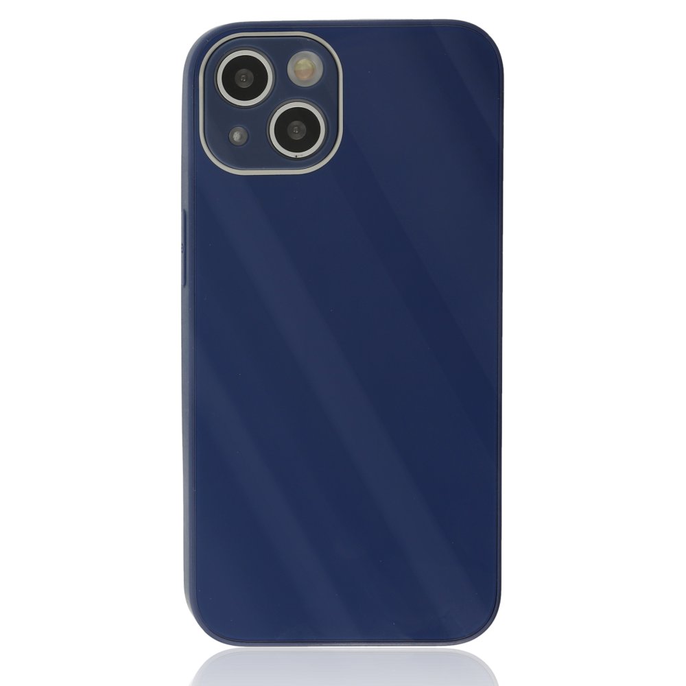 Newface iPhone 14 Kılıf Glass Kapak - Lacivert