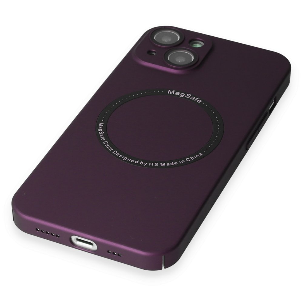 Newface iPhone 14 Kılıf Jack Magneticsafe Lens Silikon - Mürdüm
