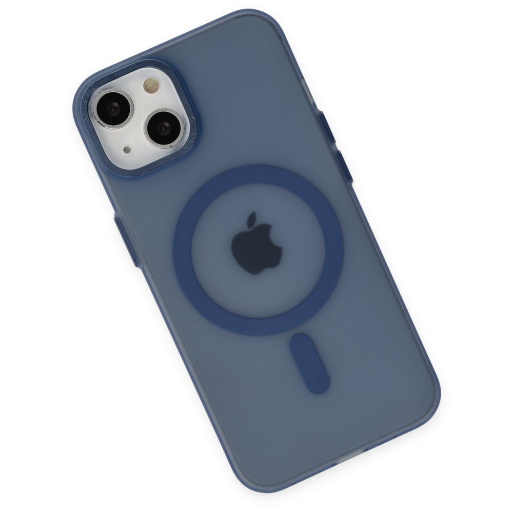 Newface iPhone 14 Kılıf Lodos Magneticsafe Mat Kapak - Mavi