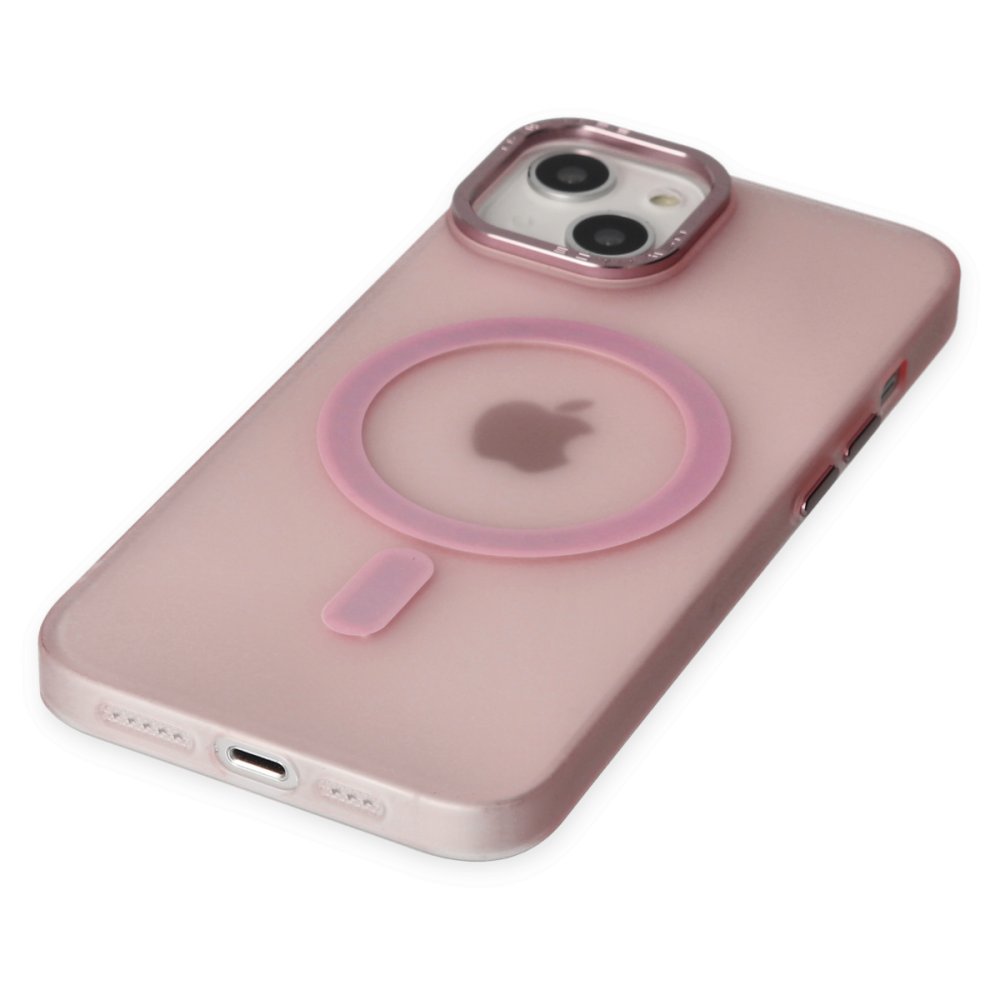 Newface iPhone 14 Kılıf Lodos Magneticsafe Mat Kapak - Pembe