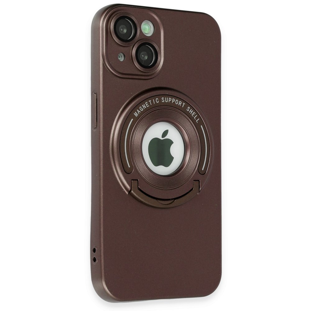 Newface iPhone 14 Kılıf Lukka Magneticsafe Kapak - Kahverengi