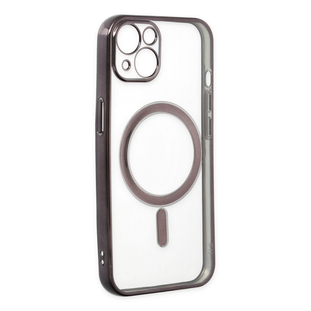 Newface iPhone 14 Kılıf Magneticsafe Lazer Silikon - Siyah