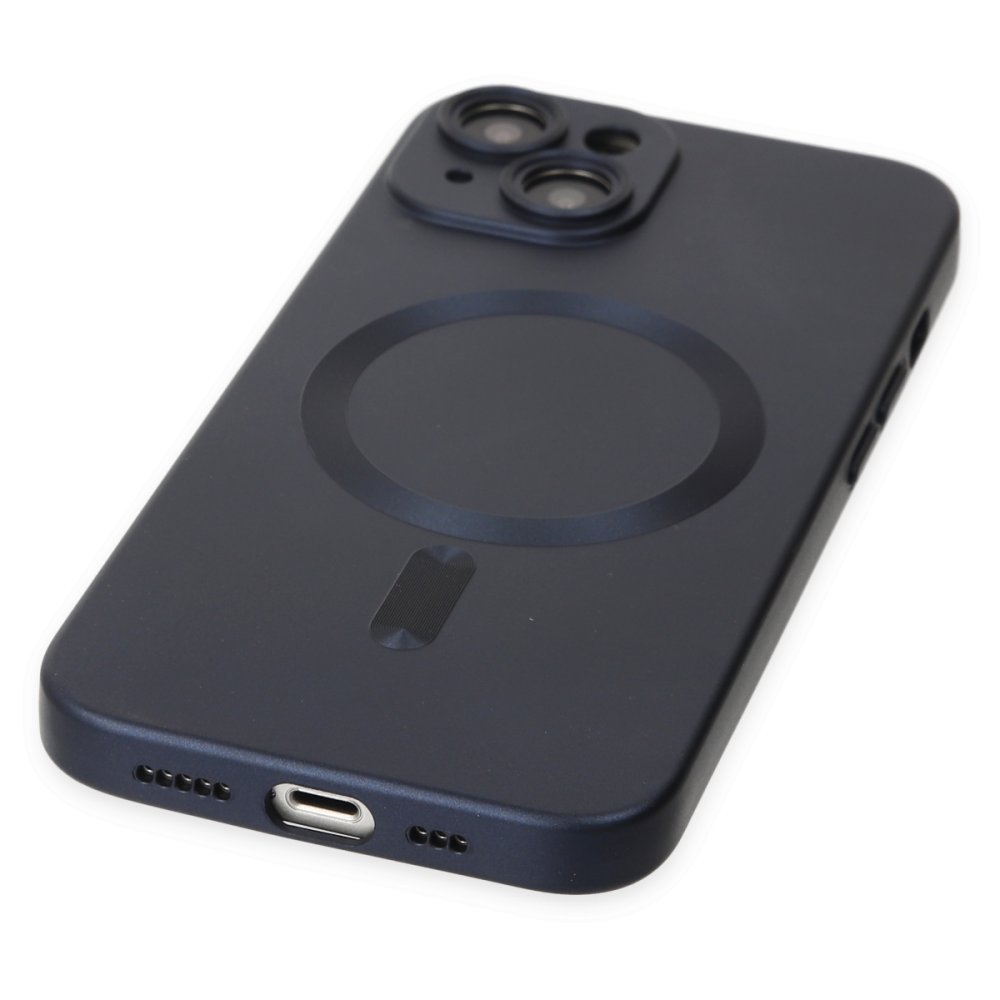 Newface iPhone 14 Kılıf Moshi Lens Magneticsafe Silikon - Lacivert