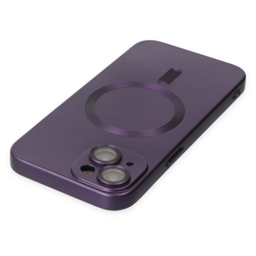 Newface iPhone 14 Kılıf Moshi Lens Magneticsafe Silikon - Mor