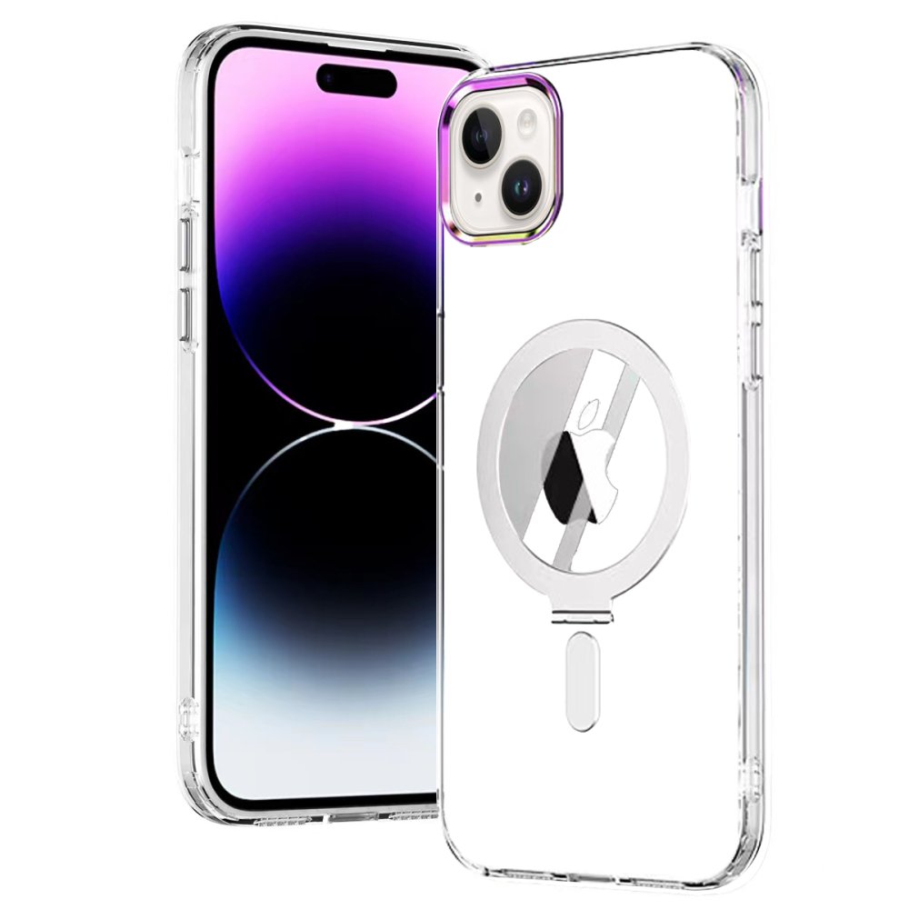 Newface iPhone 14 Kılıf Mudo Magneticsafe Standlı Kapak - Şeffaf
