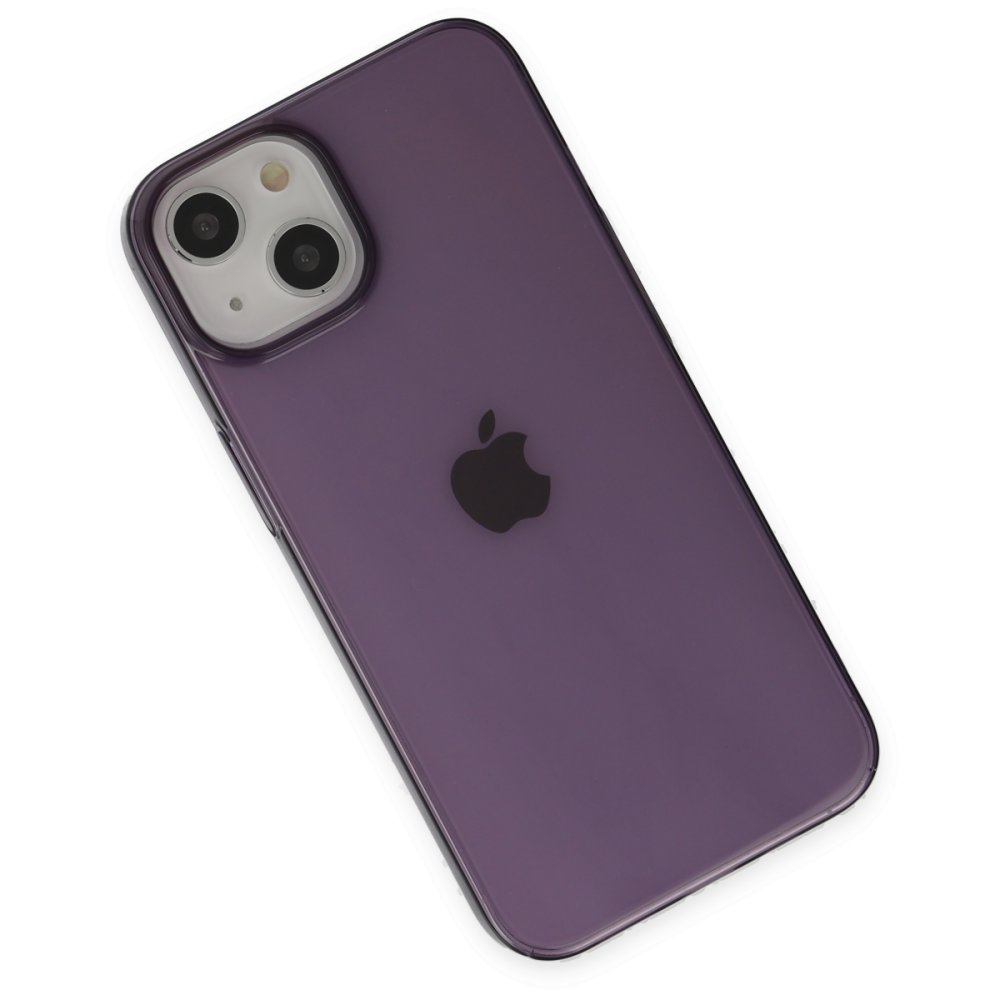 Newface iPhone 14 Kılıf Pc Sert Şeffaf Kapak - Mor